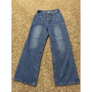 Women's Wide Leg Jeans High Waisted Baggy Jeans with Pockets Size: 6